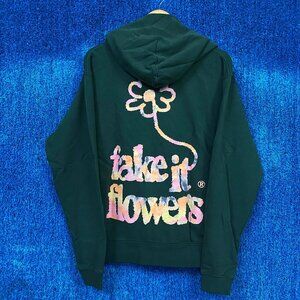 Beabadoobee “Fake it Flowers” Graphic Zip Up Hoodie Size Small